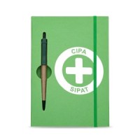 Bloco de Anotações Ecológico com Caneta 19,9 x13,5 cm personalizado para Sipat  - 13005-1