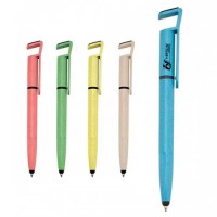  Caneta Fibra de Bambu Touch com Suporte Personalizada- 00708T