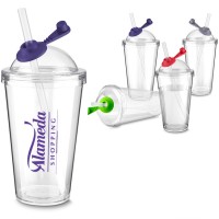 Copo plástico 600ml com tampa e canudo.  personalizado -CO8600